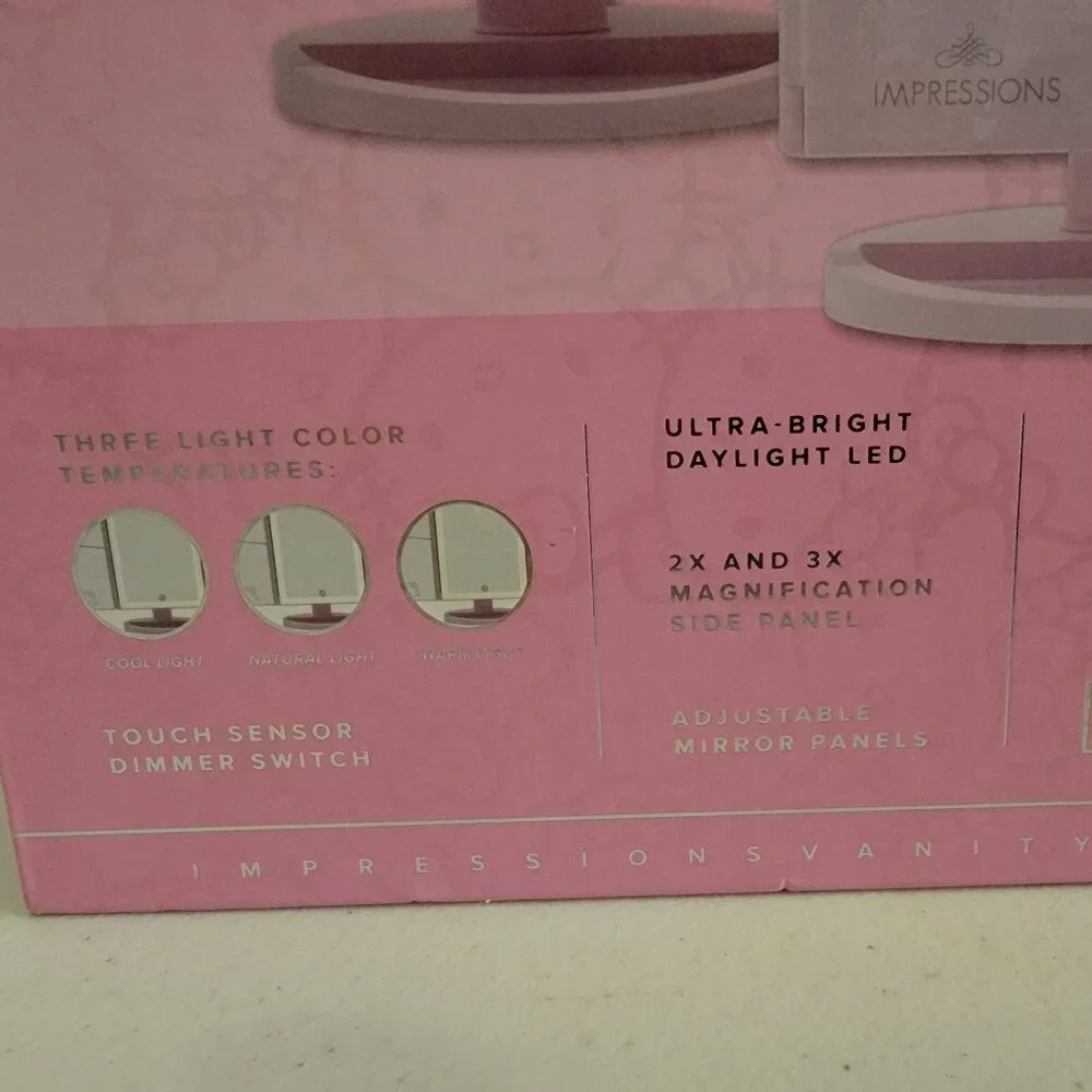 Hello Kitty Impressions Vanity TriFold LED Makeup Mirror Lighted Vanity Mirror